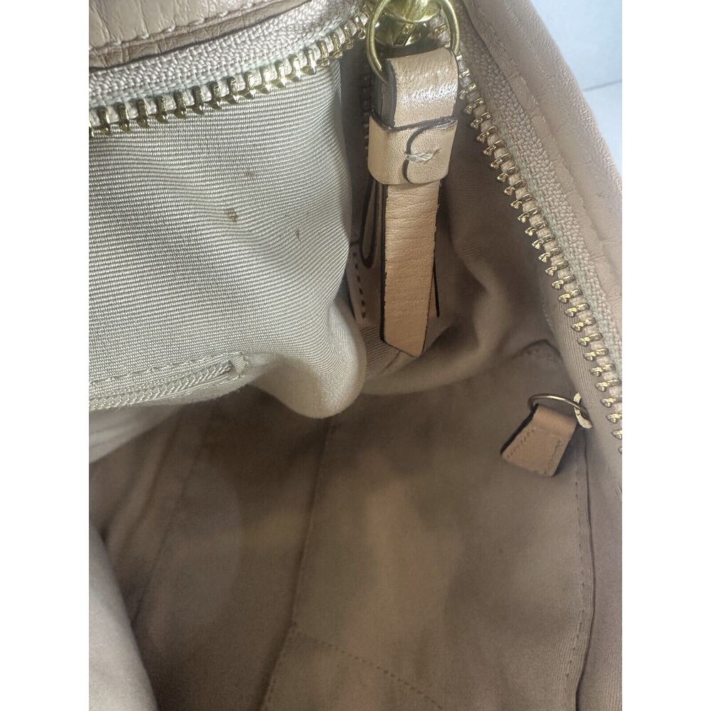 COACH Convertible Hobo Shoulder Bag Crossbody Tan Green Stripe Purse F29941 - Picture 6 of 16